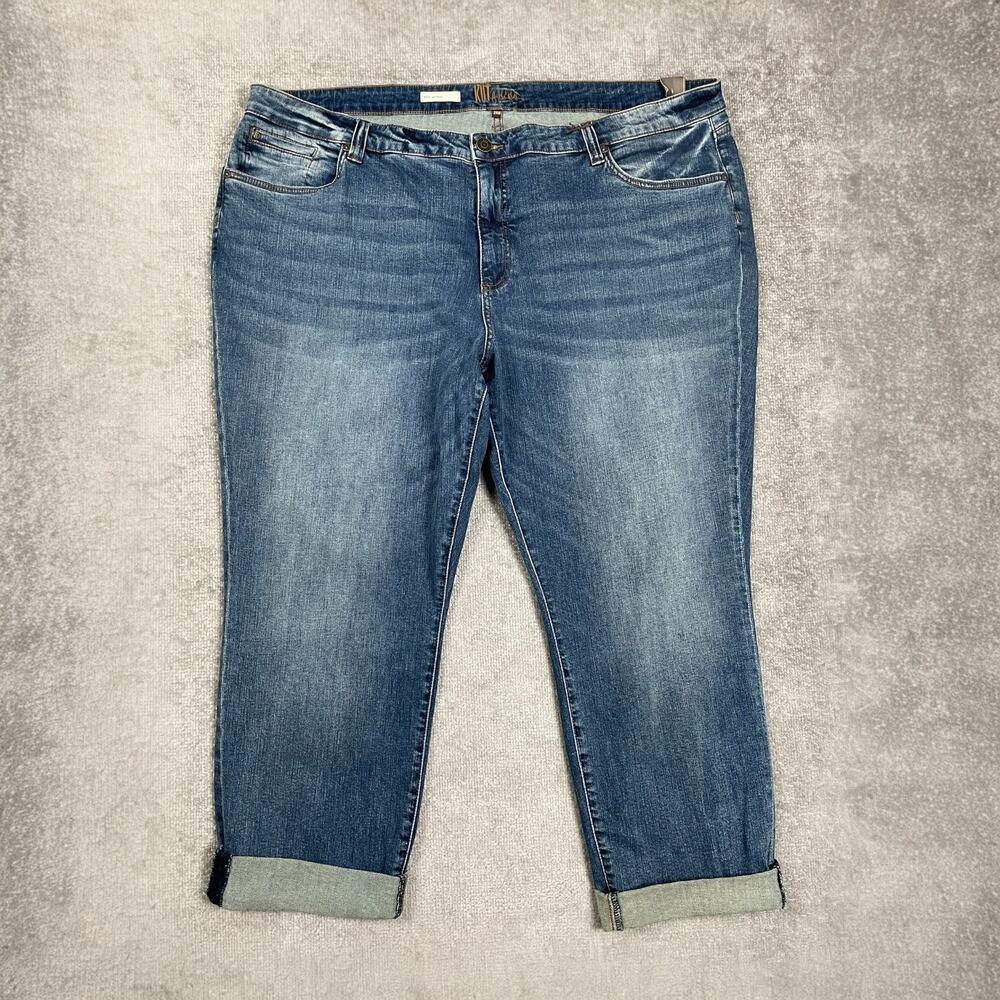 Kut From The Kloth Jeans 24W Blue Straight Katy High Rise Boyfriend Medium Wash